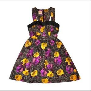 Twinkle by Wenlan Purple & Yellow Silk Dress